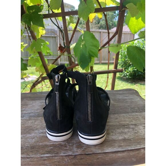 Eileen Fisher Women's Sola Tumbled Nubuck Leather Back Zip Sandals 9 - Picture 5 of 8